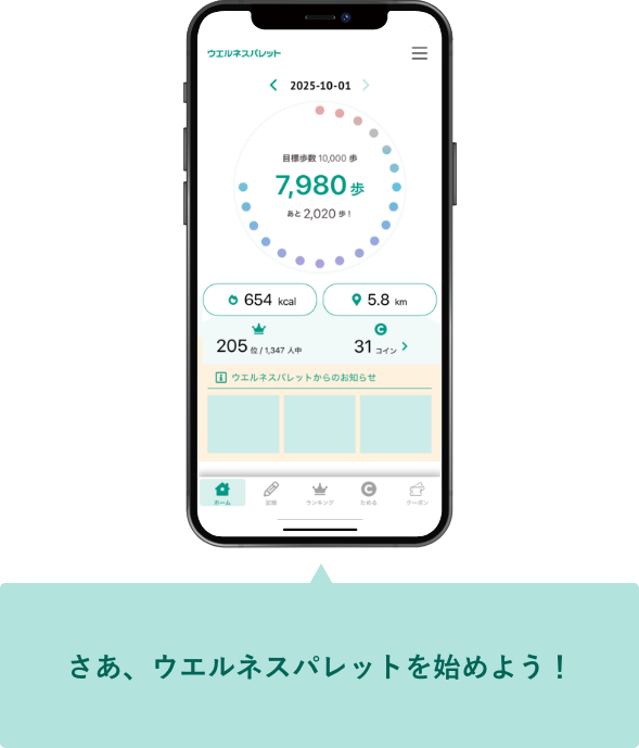 さあ、ウエルネスパレットを始めよう！